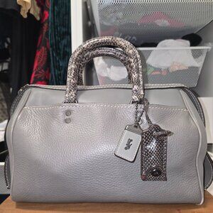 Coach Rogue Satchel With Colorblock Snakeskin Detail